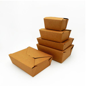 Food Box Food Hot Selling Brown Rectangle Kraft Take Away Food Paper Box Fast Food Packing Box