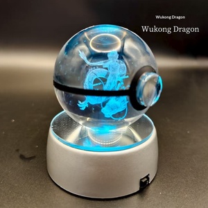 Nuova Creativa Sfera Luminosa 3D Pokémon K9 con Squirtle Dream Eater Intarsiato, Ornamento da Scrivania - Product Image 3