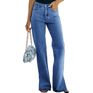 Jeans de mezclilla casuales <span class=keywords><strong>para</strong></span> <span class=keywords><strong>mujer</strong></span>, nuevos, baratos, lavados, con dobladillo dividido, elegantes, a la moda, pantalones largos de mezclilla <span class=keywords><strong>para</strong></span> <span class=keywords><strong>mujer</strong></span> - Product Image 4