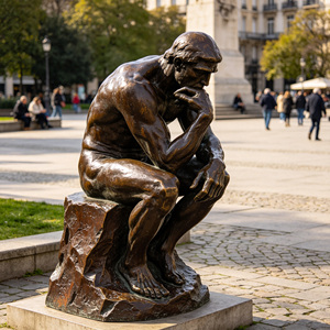 Statue du Penseur en <span class=keywords><strong>bronze</strong></span> grandeur nature, sculpture célèbre <span class=keywords><strong>de</strong></span> <span class=keywords><strong>Rodin</strong></span>, pour la décoration artistique des jardins et des campus en extérieur, fabrication sur mesure en usine - Product Image 5