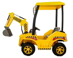 Truk Excavator Tenaga Baterai R/C Anak-anak, Mobil Mainan Berkendara On, Penggali Depan, Baterai 12V