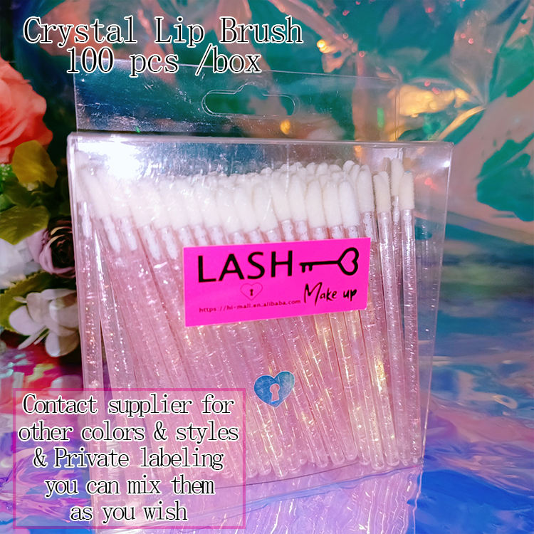 Brosses à lèvres 100 pcs + boîte en PVC