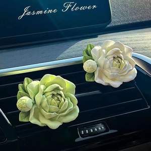 Diffusore Moderno per Bocchette dell'Aria Condizionata Auto, Ornamento di Alta Gamma, Decorazione Floreale in Gesso a Forma di Peonia, Aromaterapia Solida per Rimozione Odori - Product Image 1