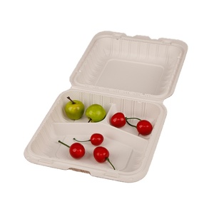 Personalizado Biodegradable maíz Almidón 3-Compartmnt comida para llevar caja combinada de almidón de maíz comida caja con tapa - Product Image 1