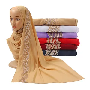 JINGMI New Design Chiffon Hijab Scarf Sequin Edge Scarf For Women Muslim Scarf Hijab