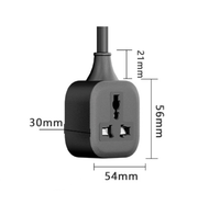 Adaptateur de prise standard britannique Yuchen, rallonge multiprise universelle, design carré, certifié CE ROHS, noir