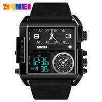 SKMEI 1391 montres-bracelets à Quartz numériques de luxe pour hommes 3 fois Relojes Hombre avec bande en acier inoxydable deux tailles disponibles