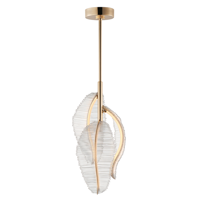 Simple New Design Glass Feather Pendant Light Restaurant Bar Bedroom Decorative Hand Blown Art Glass Chandelier