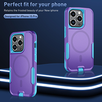 Support Magnétique Chargement Téléphone Cas Pour iPhone 15 Avec Aimant Néodyme Pour iPhone 15 Defender Cas