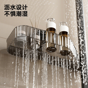 Bathroom Corner <b>Shelf</b> Suction Mounted Rectangle Durable Storage Rack For Bathroom <b>Shelves</b> - Product Image 4