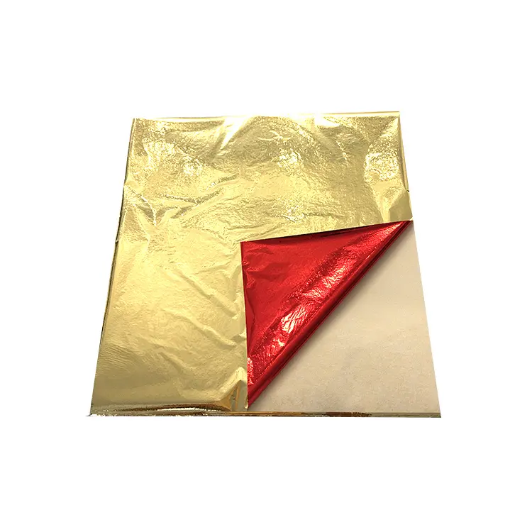 14*14 cm Double Colors Gold Foil Decorative Nail Colorful Imitation Gold Foil Leaf Paper Sheets