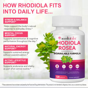 Buraock Apoya el Estrés, el Estado de Ánimo y la Energía, Suplemento de Extracto de <span class=keywords><strong>Rhodiola</strong></span> Rosea, Apoya la Salud Inmunológica, Cápsulas de Extracto de <span class=keywords><strong>Rhodiola</strong></span> Rosea - Product Image 4