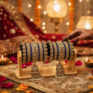 PADMAWATI BANGLES PRIVATE LIMITED Luxury Tungsten Gold Plated Women's Multi Color Indian Bridal Engagement Wedding Party - Product Image 3
