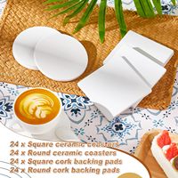 Sous-verre rond en céramique moderne, écologique et personnalisable, isolant thermiquement, pour sublimation, tapis de table, tapis de tasse pour usage quotidien