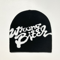 Gorro de Invierno Personalizado con Forro de Satén, Tejido Jacquard, Sin Dobladillo, Estilo Y2K, Venta al Por Mayor para Adultos