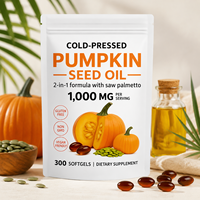 Suplemen Vegan Minyak Biji Labu Cold Pressed 300 Kapsul Softgel untuk Pertumbuhan Rambut, Dukungan Imunitas, dan Perawatan Kesehatan