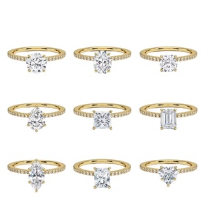 ผู้ผลิตเครื่องประดับสั่งทำ แหวนหมั้นทองคำแท้ 14K ดีไซน์คลาสสิกสำหรับทั้งชายและหญิง เพชรทรงรี 1 กะรัต IGI เพชรเลี้ยงในห้องปฏิบัติการทรงรี แหวนแบบ Halo - Product Image 4