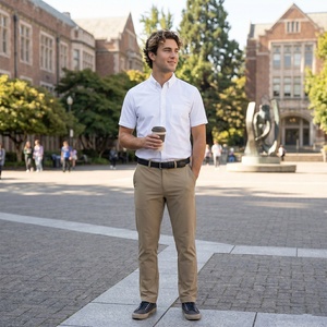 <span class=keywords><strong>Pantalon</strong></span> <span class=keywords><strong>Chino</strong></span> <span class=keywords><strong>Homme</strong></span> Coupe <span class=keywords><strong>Slim</strong></span> Décontracté Chic Urbain Léger Respirant Couleur Unie Tailleur-Couture - Product Image 3