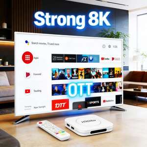 MAX RESELLER - Streaming 8K pour IPTV STB Smarter OTT Internet <span class=keywords><strong>Strong</strong></span>-AI Super <span class=keywords><strong>Box</strong></span> Meilleur panneau <span class=keywords><strong>Android</strong></span> 12 Pro Set-top <span class=keywords><strong>Android</strong></span> TV <span class=keywords><strong>Box</strong></span> - Product Image 1