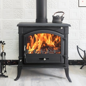 Estufa de hierro PriceCast de fábrica Buena eficiencia Estufa de leña para interiores <span class=keywords><strong>Chimenea</strong></span> negra mate - Product Image 3