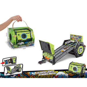 Divertida caja portátil plegable catapulta camión <span class=keywords><strong>pista</strong></span> Mini aleación coches de carreras camión juguete Diecast juguetes ingeniería Audio carril coche para chico - Product Image 6