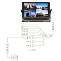 10 4 CH Quad Truck Monitor con DVR incorporado, soporte 720P, 1080P AHD CVBS Cámara Híbrida