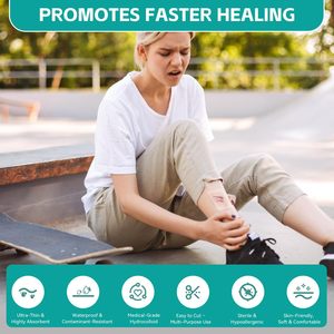 แผ่นปิดแผลไฮโดรคอลลอยด์ขนาดใหญ่พิเศษแบบยืดหยุ่นติดเองได้ ตัดขนาดได้ตามต้องการ - Product Image 6