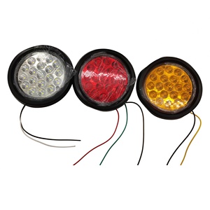 Piezas de Sistema de Iluminación para Camiones de Alta Calidad, Luz Trasera Universal LED Redonda de 4 Pulgadas, Roja, Amarilla y Blanca, para Remolques de Camiones - Product Image 2