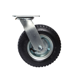 8 polegadas preto borracha pneumática roda rodízios infláveis pesados giratória rodízio roda com travamento do freio - Product Image 5