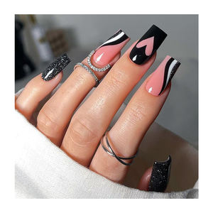 Bâton 3d sur l'ongle impression fleur cercueil or tourbillon paillettes dégradé Ombre <span class=keywords><strong>Faux</strong></span> <span class=keywords><strong>Ongles</strong></span> rose imperméable réutilisable <span class=keywords><strong>Faux</strong></span> <span class=keywords><strong>Ongles</strong></span> - Product Image 3