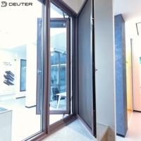 Ventana Abatible de Aluminio para Proyectos de Villas en EE. UU. con Persianas Eléctricas, Doble Acristalamiento, Aislamiento Térmico Low-E, Ahorro Energético y Malla de Seguridad