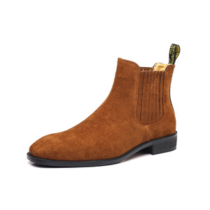 Nuovi Arrivi Stivali <span class=keywords><strong>Chelsea</strong></span> da Uomo in Camoscio Retrò con Punta Affusolata e Elastico, Basso MOQ - Product Image 5