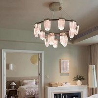 Lampe suspendue ronde en verre minimaliste moderne de luxe, style nordique simple, lustre pour restaurant