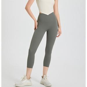 Wholesale Women High Waist <b>Butt</b> <b>Lift</b> Capri Yoga <b>Leggings</b> Stretchy Breathable Slim Fitness Pilates Cropped Sports Workout Pants - Product Image 4