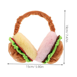Mignon Hamburger <span class=keywords><strong>cache</strong></span>-oreilles dessin animé enfants hiver pliable thermique moelleux <span class=keywords><strong>oreille</strong></span> couverture <span class=keywords><strong>bandeau</strong></span> pour les activités de plein air - Product Image 2