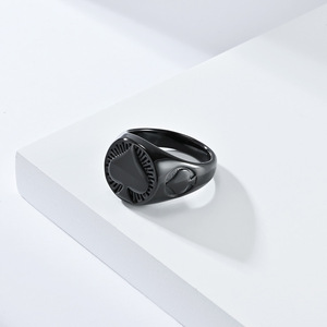 Men's Spade <b>Titanium</b> Steel <b>Ring</b> Gold <b>Black</b> Silver Punk Style Fashion Jewelry Size 7 8 9 10 11 12 13 - Product Image 4