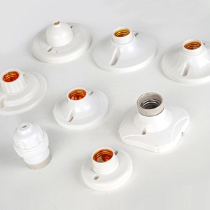 Điện phụ kiện <span class=keywords><strong>E27</strong></span> vít trần đèn cơ sở trắng nhựa tròn tường ánh sáng ổ cắm LED chiếu sáng phù hợp nhựa giữ bóng đèn - Product Image 5