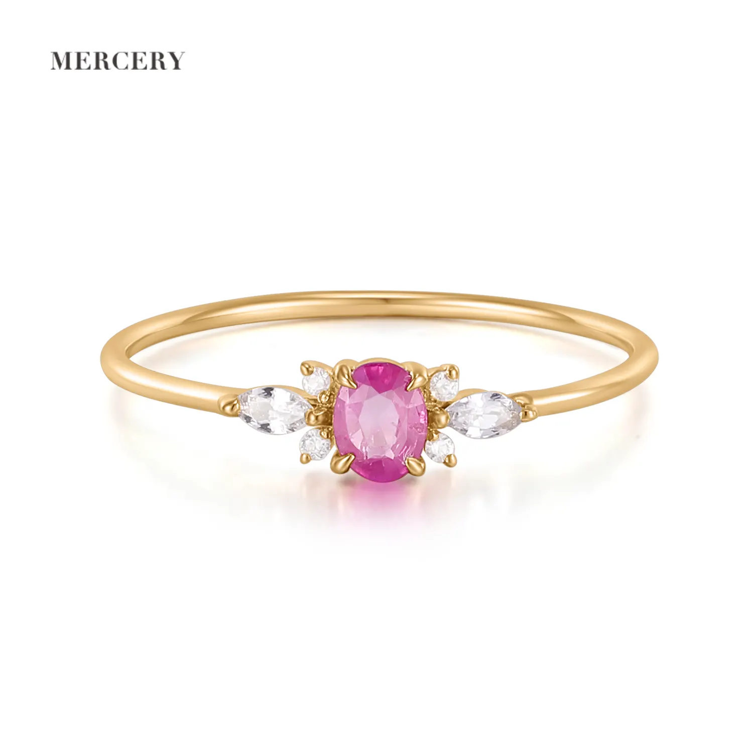 Mercery Jewelry 2022 Fashion Trend Jewelry Beautifully Designed High Quality 14K Solid Gold Gemstone Rings For Women