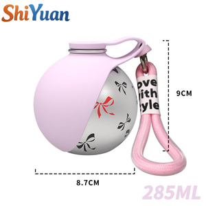 SHIYUAN - Botella de Agua <span class=keywords><strong>para</strong></span> <span class=keywords><strong>Perros</strong></span> de Acero Inoxidable 304, Bebedero Portátil Esférico <span class=keywords><strong>para</strong></span> Mascotas con Tazón de Silicona Plegable - Product Image 3