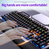 Clavier de jeu mécanique RGB filaire USB 104 touches en ABS Garantie 1 an Touches multimédias Anti-Ghosting