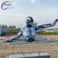 Figurine de robot guerrier AI gonflable géante personnalisée pour la promotion d'événements sur le thème cyberpunk