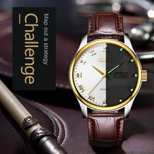 OLEVS orologio da polso da uomo e da <span class=keywords><strong>donna</strong></span> di marca Fashion Business Style quarzo Core orologio da polso in pelle luminoso impermeabile per gli amanti - Product Image 4