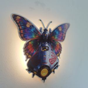 Tema espacial, luz de pared misteriosa, OVNI, decoración de pared de madera con luz regulable, luz de pared decorativa recargable para habitación de niño - Product Image 4