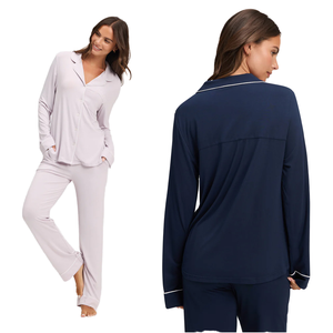 Women Bamboo <b>Pajama</b> <b>Suit</b> Custom Plus Size Lounge Wear Set Comfortable Homewear Soft Sleepwear OEM Production Factory Supplier - Product Image 1