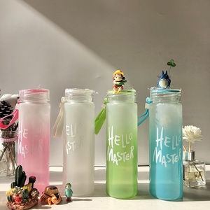 Bottiglia d'Acqua in Vetro <span class=keywords><strong>HELLO</strong></span> MASTER Personalizzabile all'Ingrosso, Senza BPA, Bottiglia per Bere Acqua in Vetro Satinato per Bambini - Product Image 4