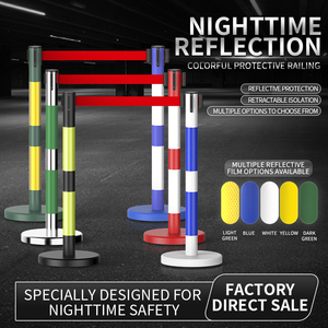 1.0m di plastica luce riflettente riempibile con acqua e cintura retrattile barriera di isolamento banca coda recinzione di avvertimento Post Guardrail di sicurezza - Product Image 2