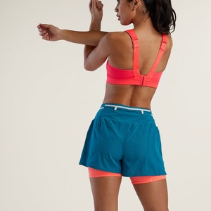 Short de course athlétique 2-en-1 noir en maille à taille haute pour homme et femme - Product Image 3