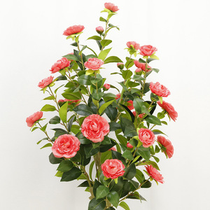 Arbres <span class=keywords><strong>de</strong></span> camélia artificiels en <span class=keywords><strong>pot</strong></span> pour la décoration intérieure/extérieure et l'aménagement paysager, plantes décoratives artificielles - Product Image 3