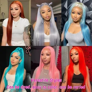 Commercio all'ingrosso HD trasparente pieno frontale 613 biondo capelli umani lisci parrucche da <span class=keywords><strong>donna</strong></span> 13x4 13x6 pizzo parrucche anteriori - Product Image 5