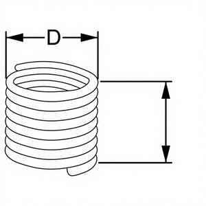 Insert fileté métrique en acier inoxydable FERVI, filetage grossier, H=2XD, pour outils de coupe et réparation de filetages - Product Image 1